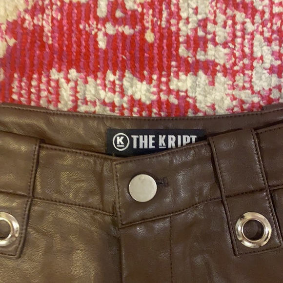 Kript Brown Leather Pants | Poshmark